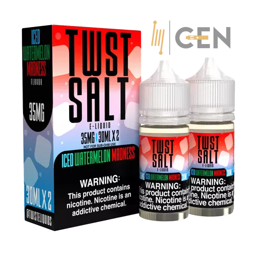Twist Salt E-liquid - Salt Iced Watermelon Madness - 2 Botes ~ 30ml ~ 35mg - Paquete